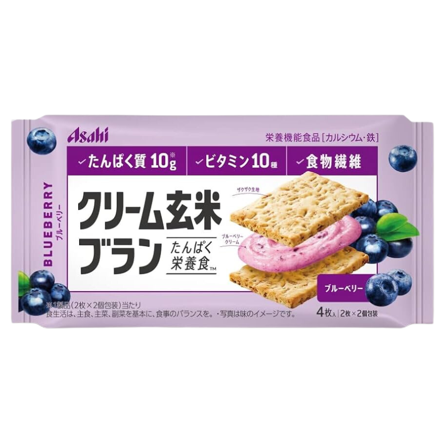 Asahi Cream Brown Rice Blanc Blueberry 72g