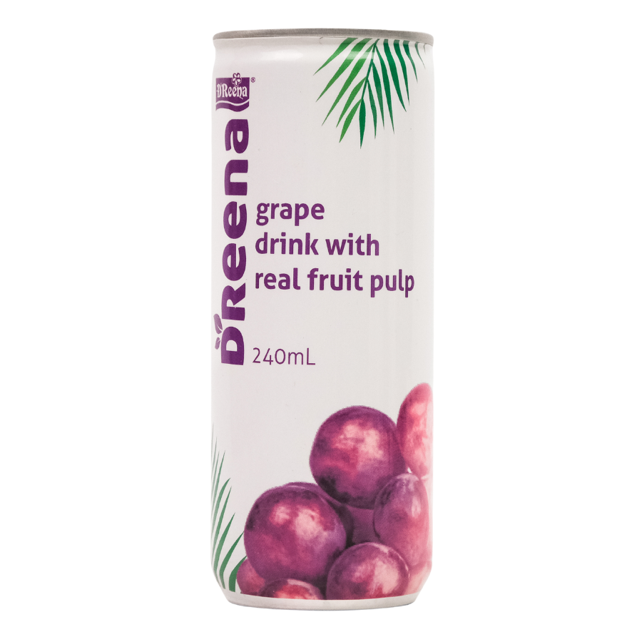 D'reena Grape Drink with Real Fruit Pulp 240ml