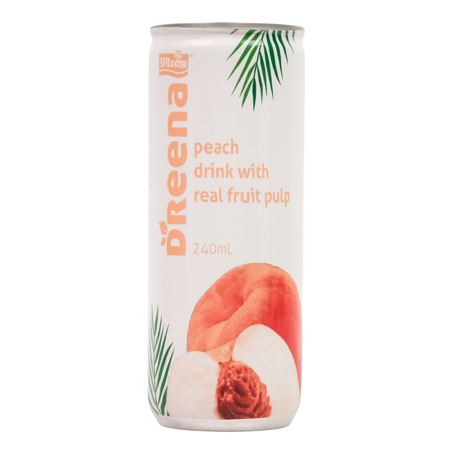 D'reena Peach Drink with Real Fruit Pulp 240ml