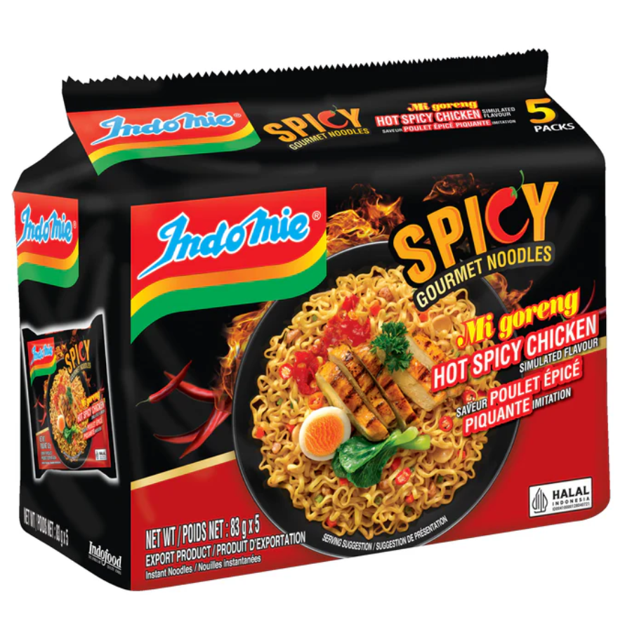 Indomie Mi Goreng Hot & Spicy Chicken Noodle 5x83g Pack