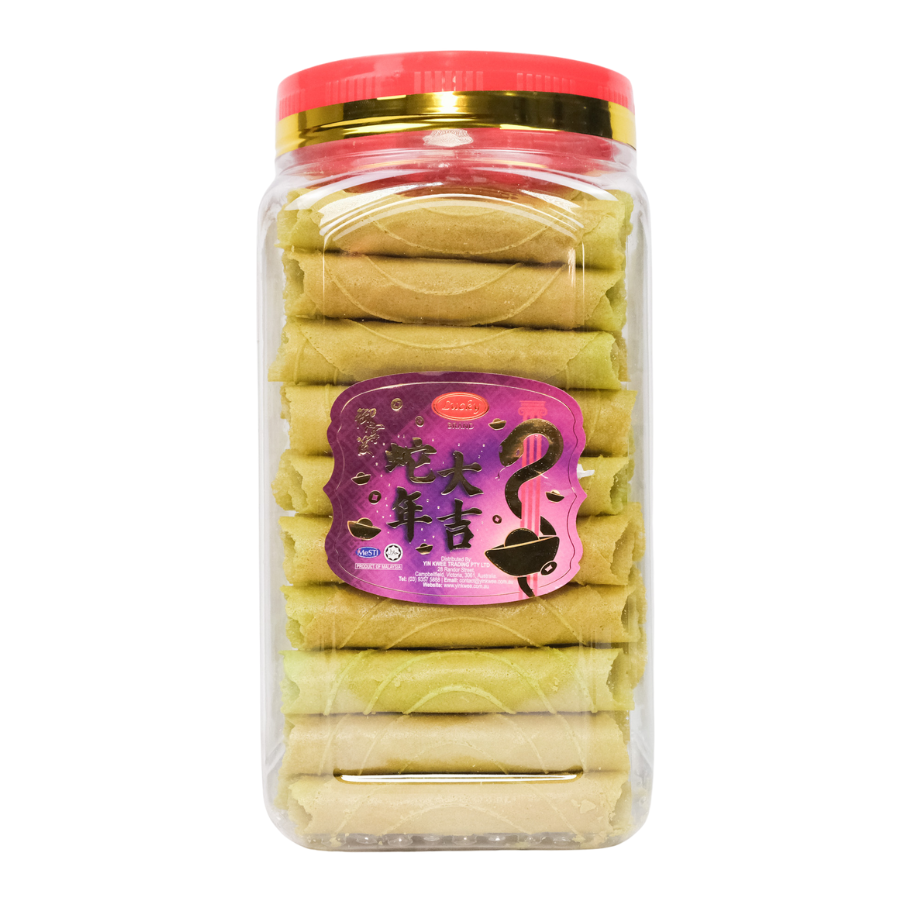 Lucky Brand Nyonya Vegetarian Pandan Love Letter (Pandan Wafer Rolls) 450g