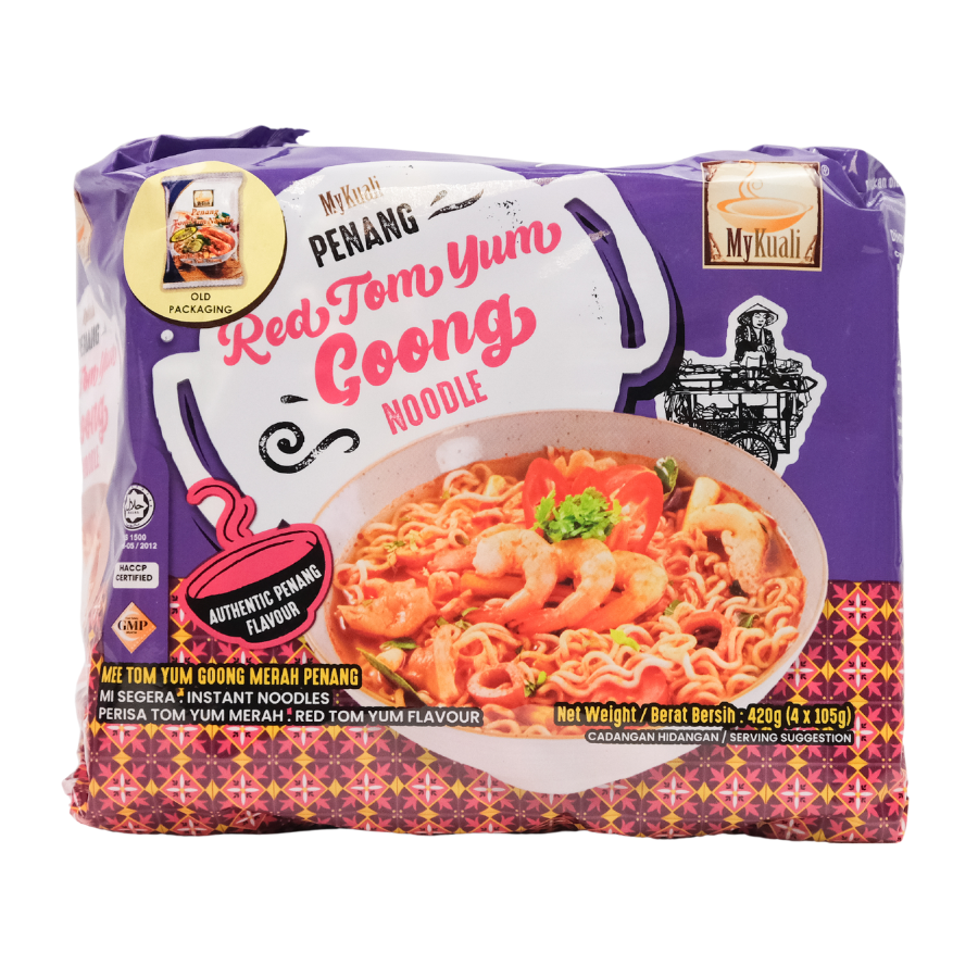 MyKuali Penang Red Tom Yum Goong Noodles 4x105g Pack