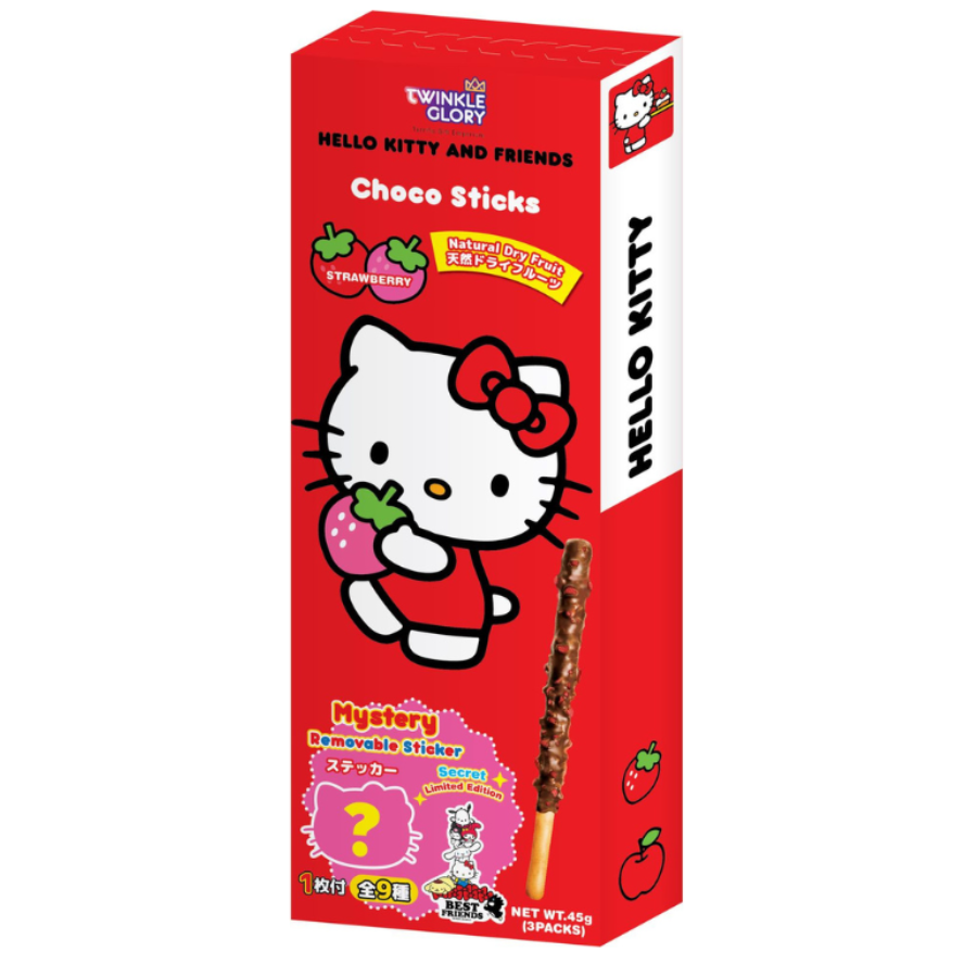 Twinkle Glory Hello Kitty Choco Sticks Strawberry Flavour 45g