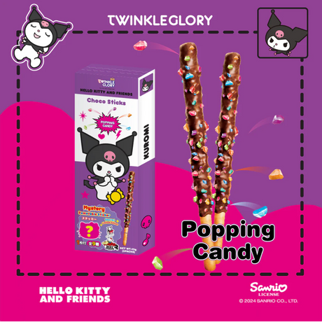 Twinkle Glory Kuromi Choco Sticks Popping Candy Flavour 45g