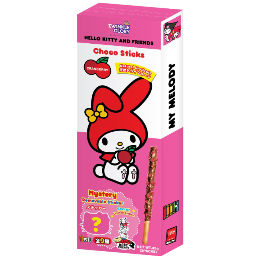 Twinkle Glory My Melody Choco Sticks Cranberry Flavour 45g