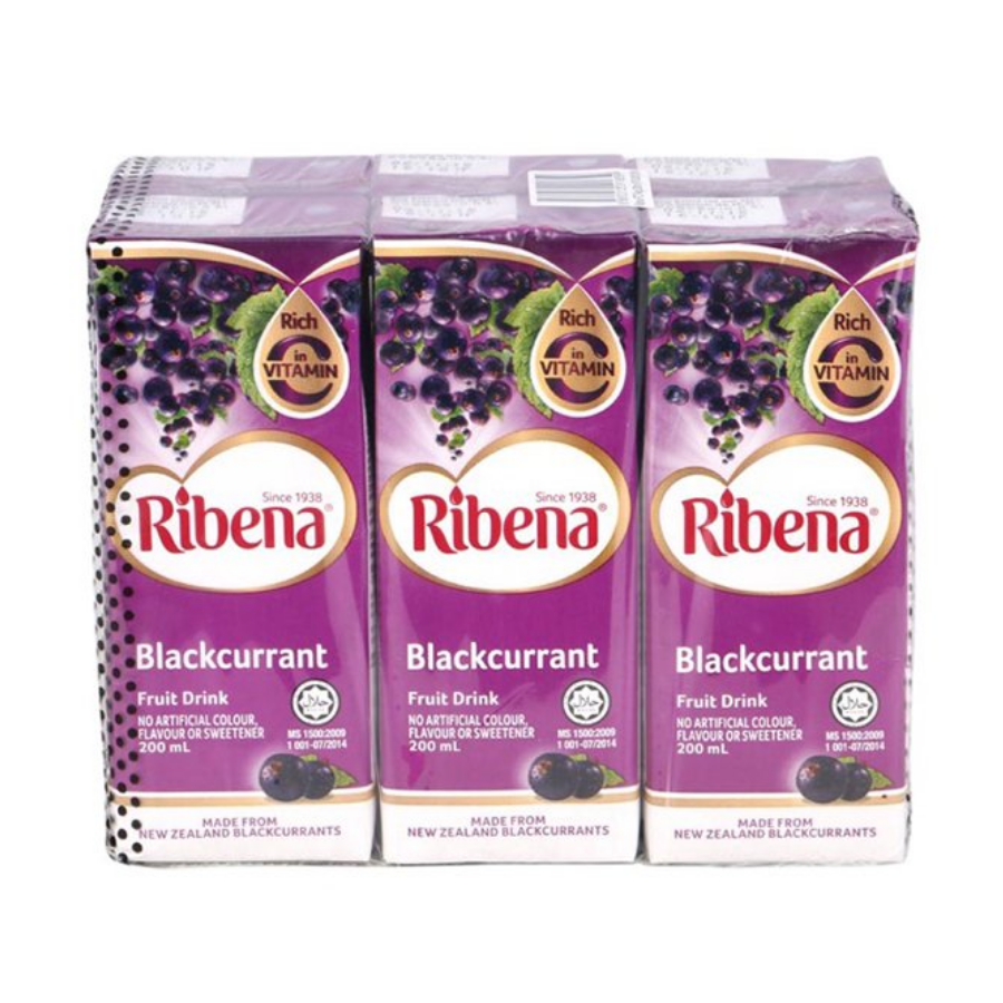 Ribena Blackcurrant Fruit Drinks 6x200ml Pack